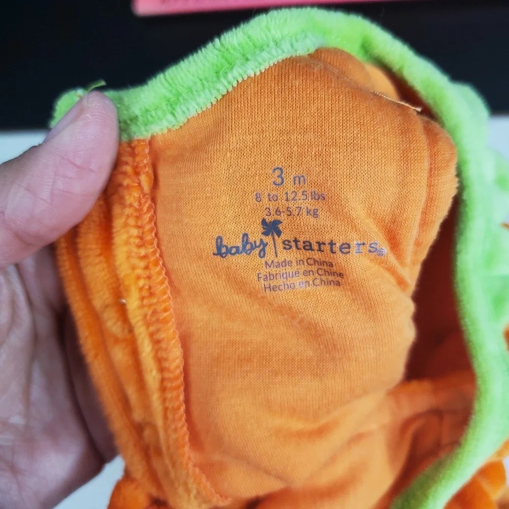Baby Starters Pumpkin Baby‎ Infant  Halloween Costume Size 3 Mos, 8-12.5 Lbs